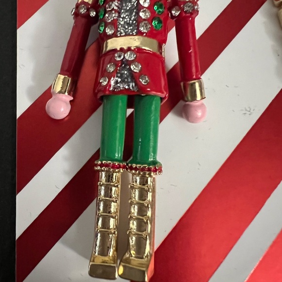 Betsey Johnson Earrings Red and Green Drop Nutcracker New - Picture 11 of 16
